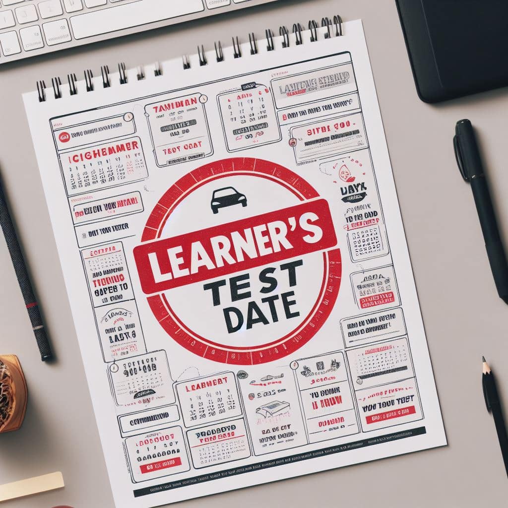 Calendar with ‘Learner’s Test Date’ marked